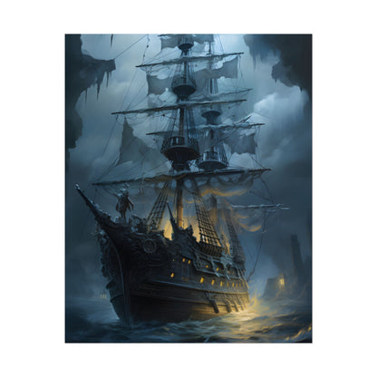Ghost Pirate Sails: Mysterious Ocean Artwork - Poster