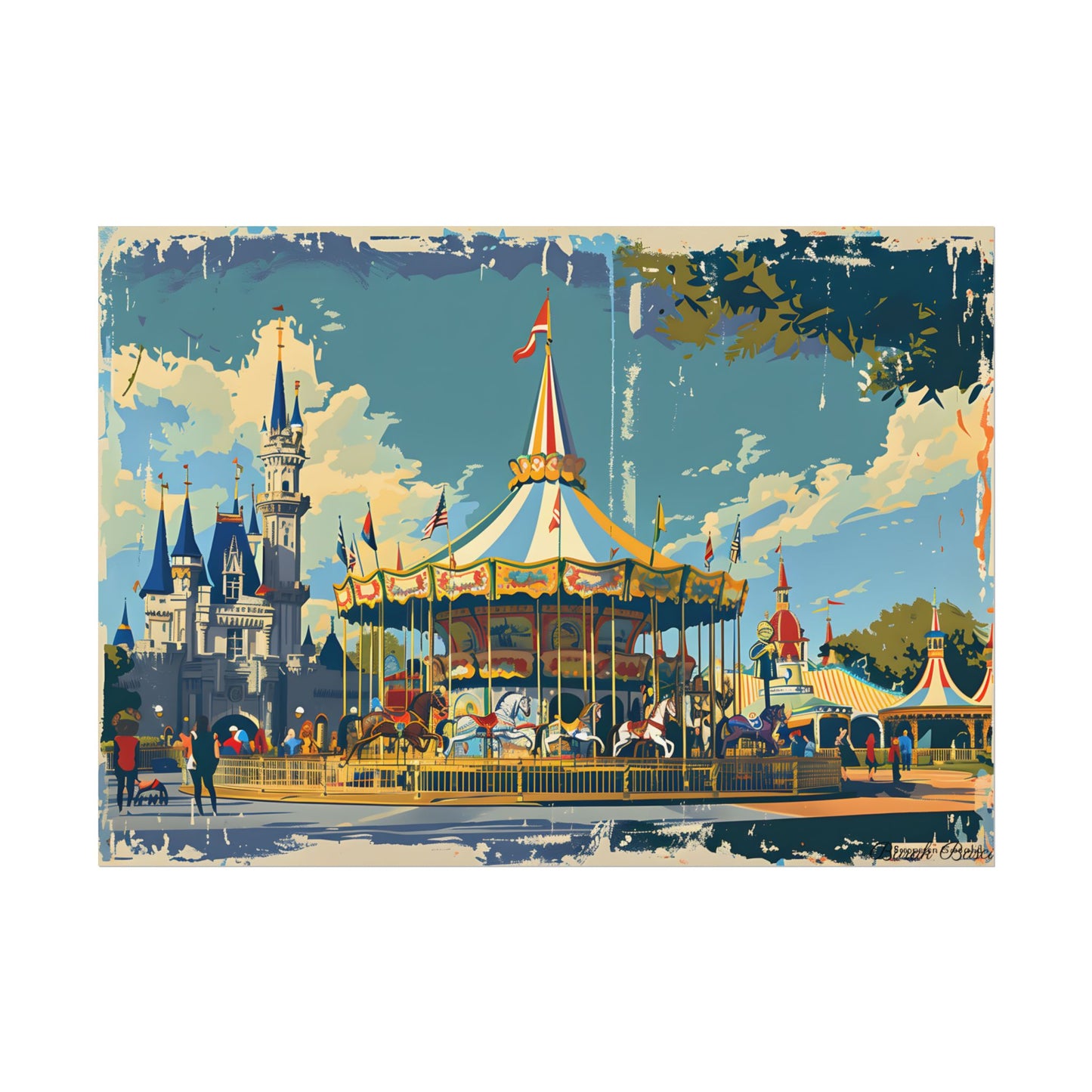 Vintage Disney Nostalgia: Retro Attraction Poster Art - Poster