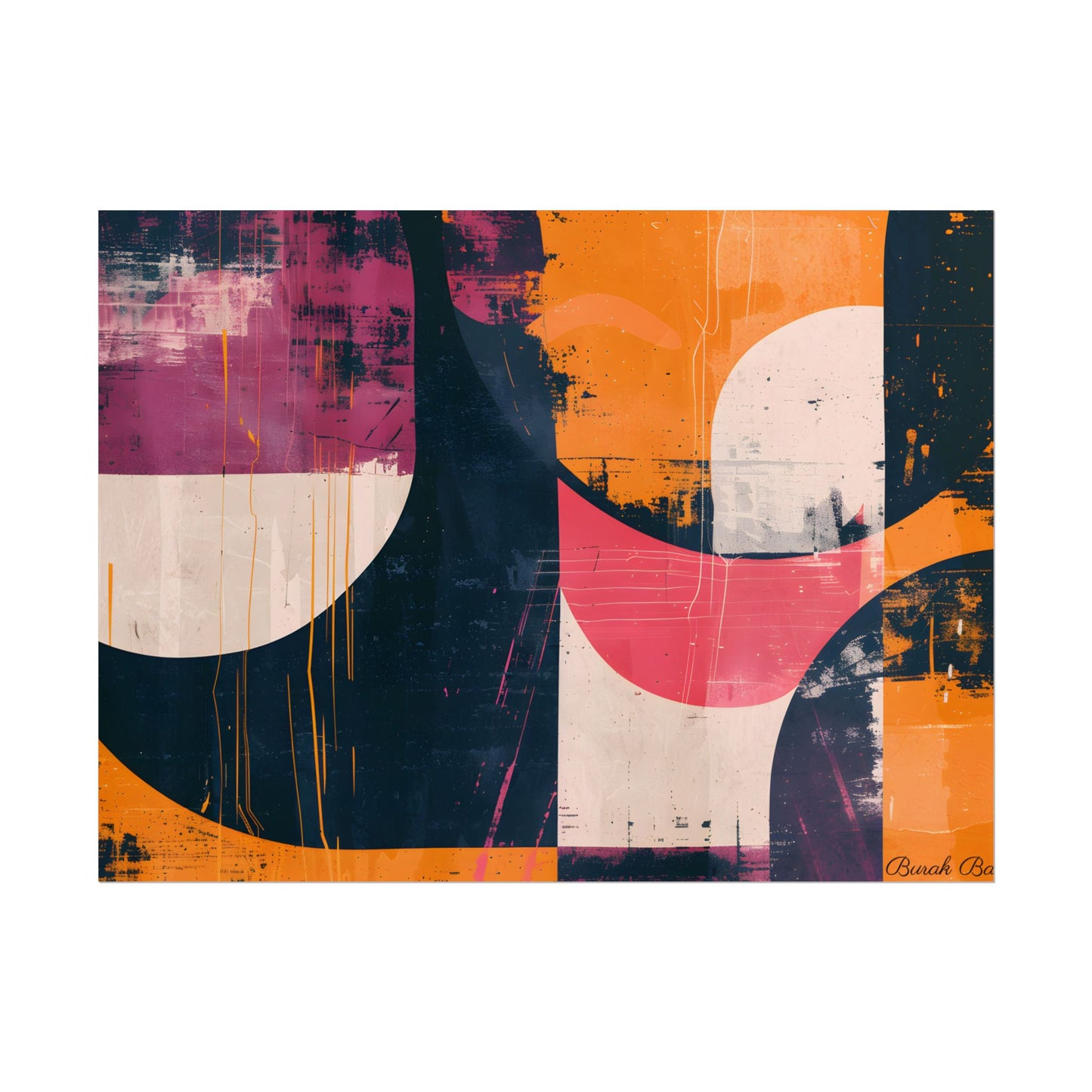 Vibrant Abstract Geometries: Colorful Artwork in Bold Shades - Poster