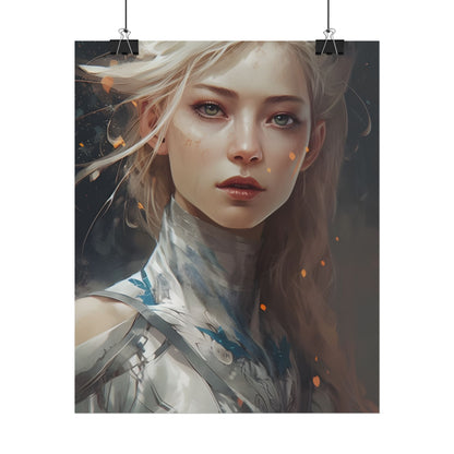 Astonishing Blonde Portrait: Capturing Intensity in Art - Poster