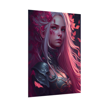 Astonishing Female Portrait with Pink Hair: Artistic Vision - Poster