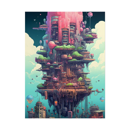 Gamified Pixelated Cyber-Pets: Colorful Digital Art - Poster