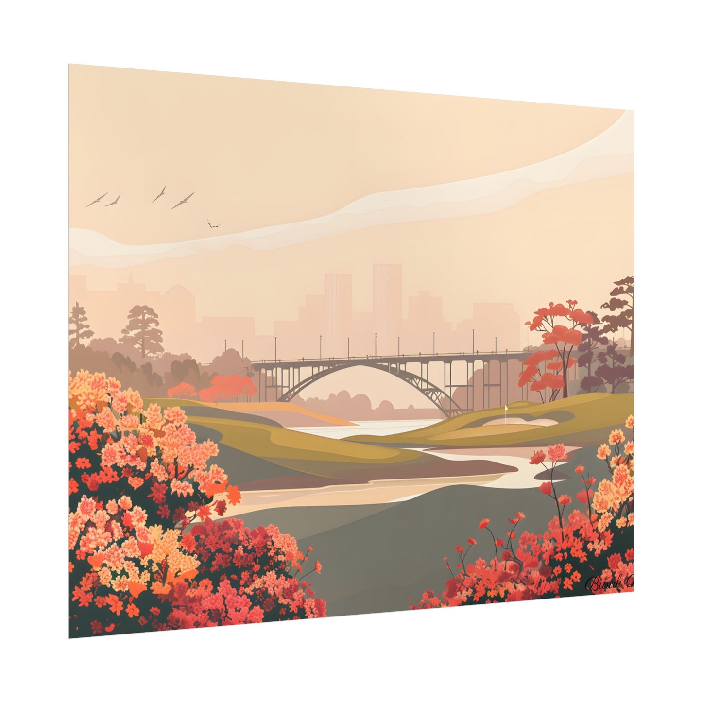 Retro Golf at Augusta: Vintage Illustration - Poster