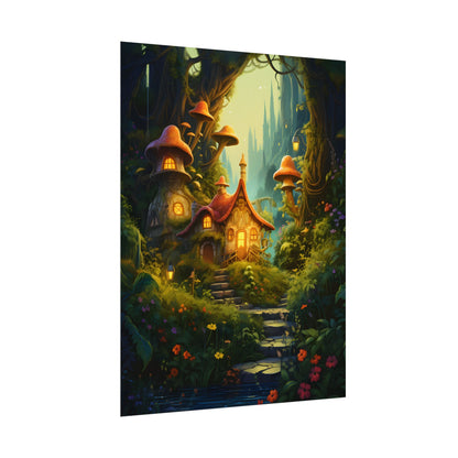 Enchanted Forest Wonder: A Young Hero in Whimsical Magic - Poster