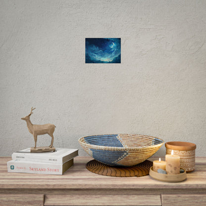 Whimsical Dreamy Night Sky: Bird in Flight Digital Art - Poster