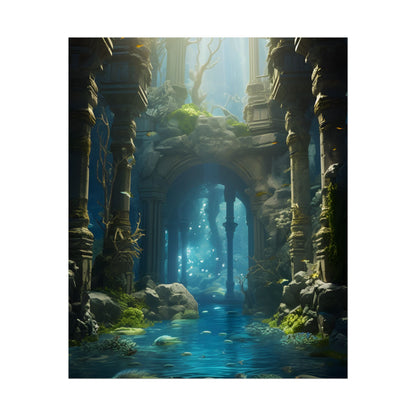 Mysterious Sunken Ancient Civilization: Underwater Artwork - Poster