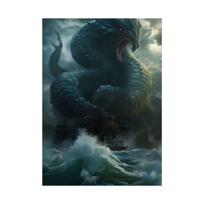 Mythic Sea Monster: Dark Ocean Artwork - Poster