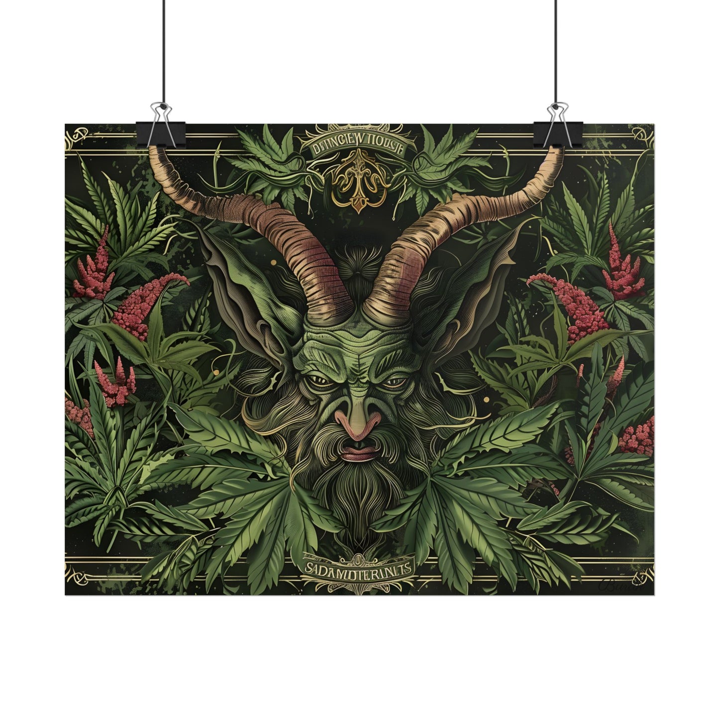 Victorian Devil: Dark Ominous Illustration - Poster