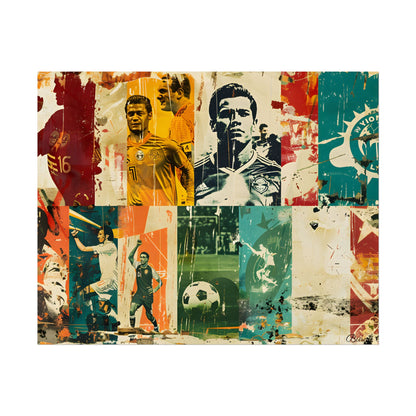 Vintage Soccer Posters: Retro Sports Art Collage - Poster