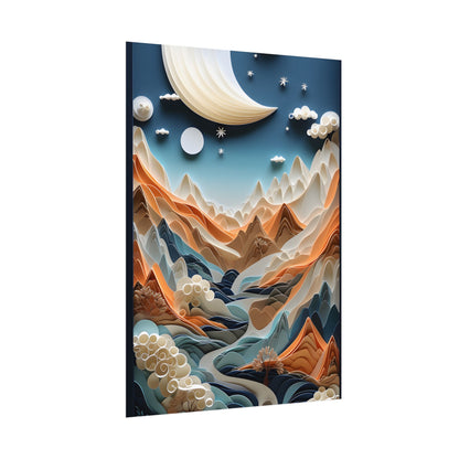 Vibrant European Quilled Landscape: Intricate Paper Art - Poster