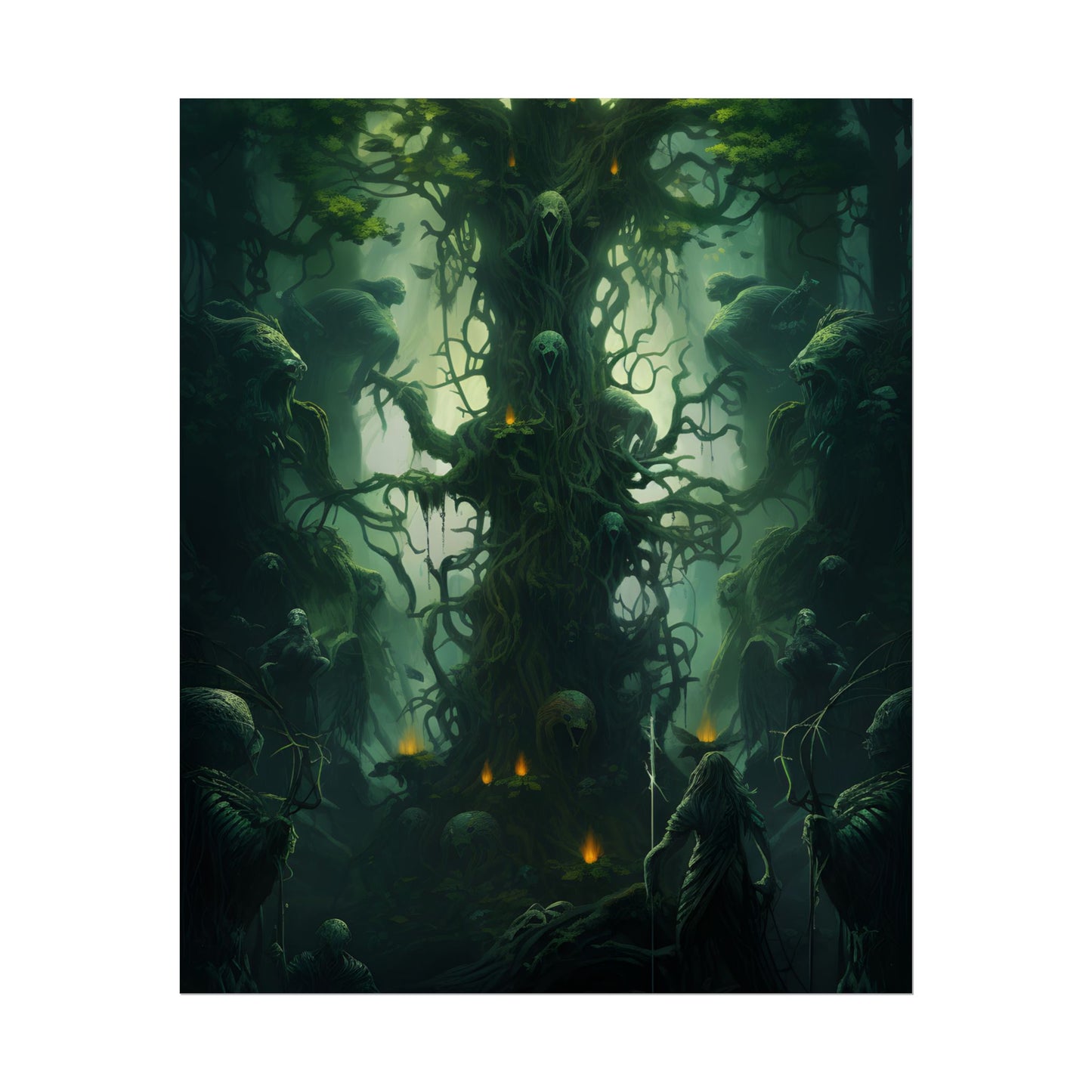 Mystical Forest Guardians: Ancient Tree Spirits Unite - Poster
