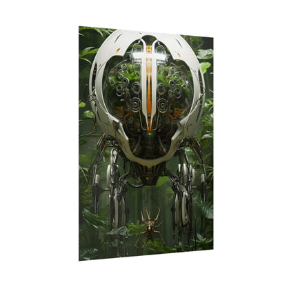 Robotic Wildlife Sanctuary: AI-Operated Nature Reserve Digital Art - Poster