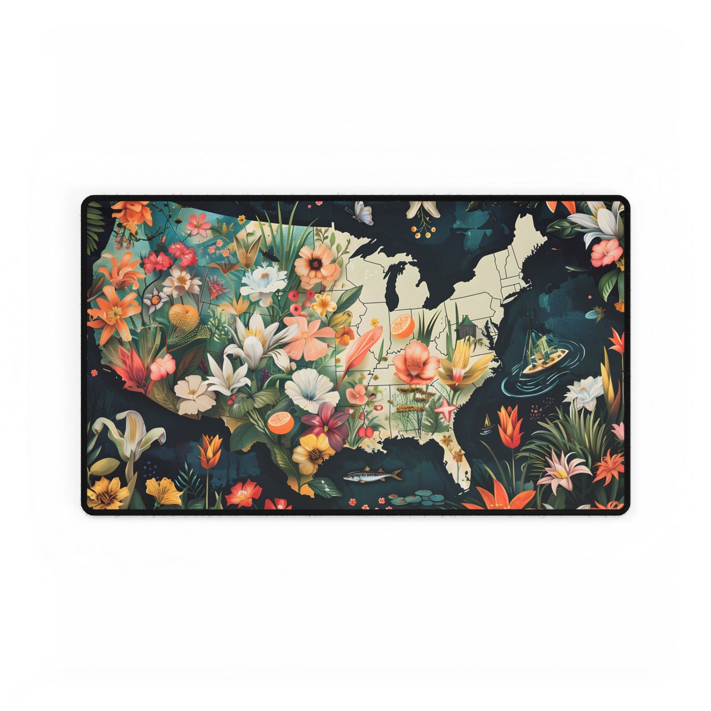 Beautiful Florida State Map: Vibrant Geographic Artwork - Desk Mat