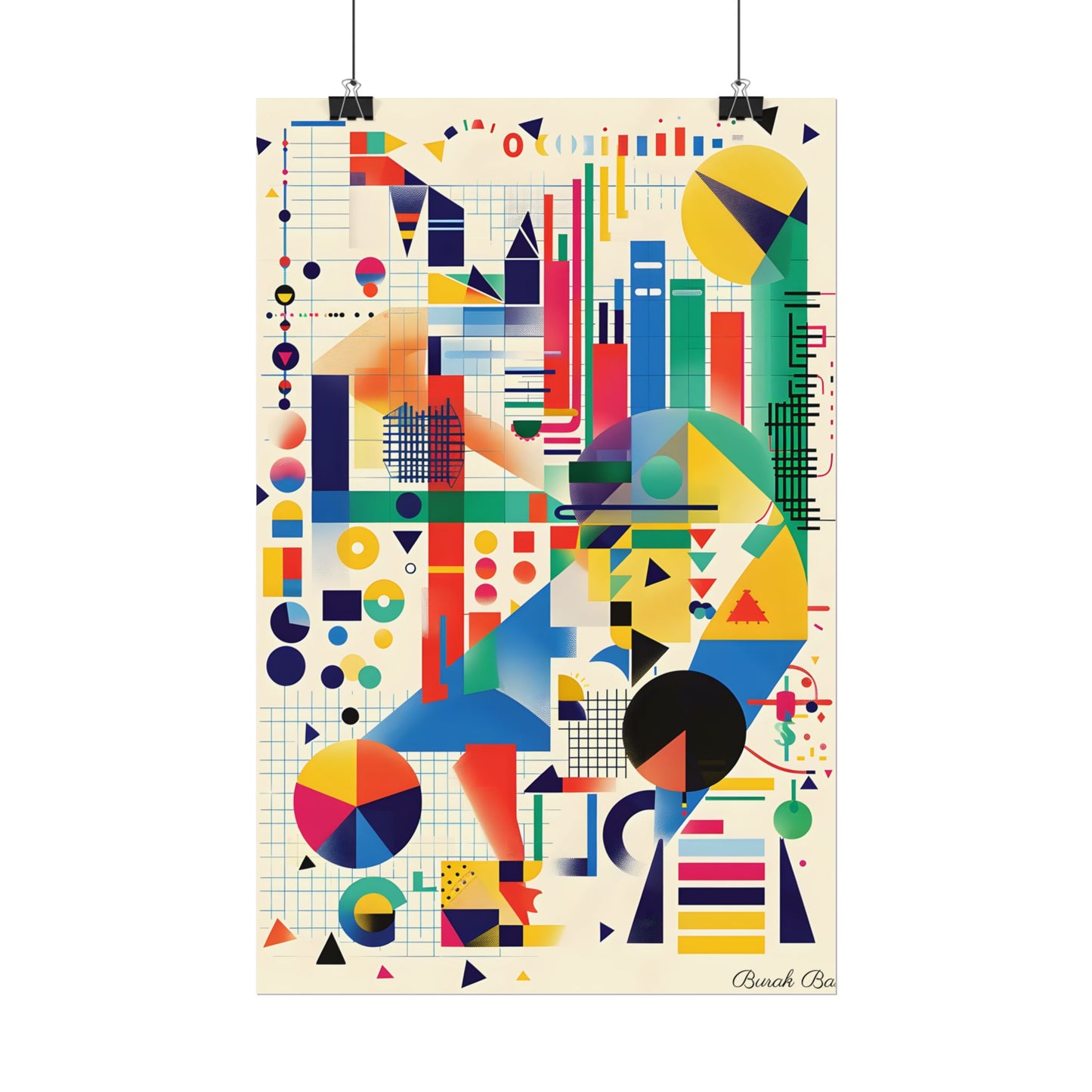 Colorful Educational Artwork: Statistical Illustration - Poster