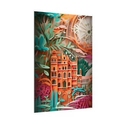 European Paper Quilled Landscape: Artistic Craftsmanship - Poster
