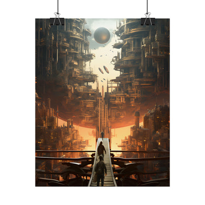 Perfect Futuristic Cityscape: Dystopian Utopia Urban Artwork - Poster