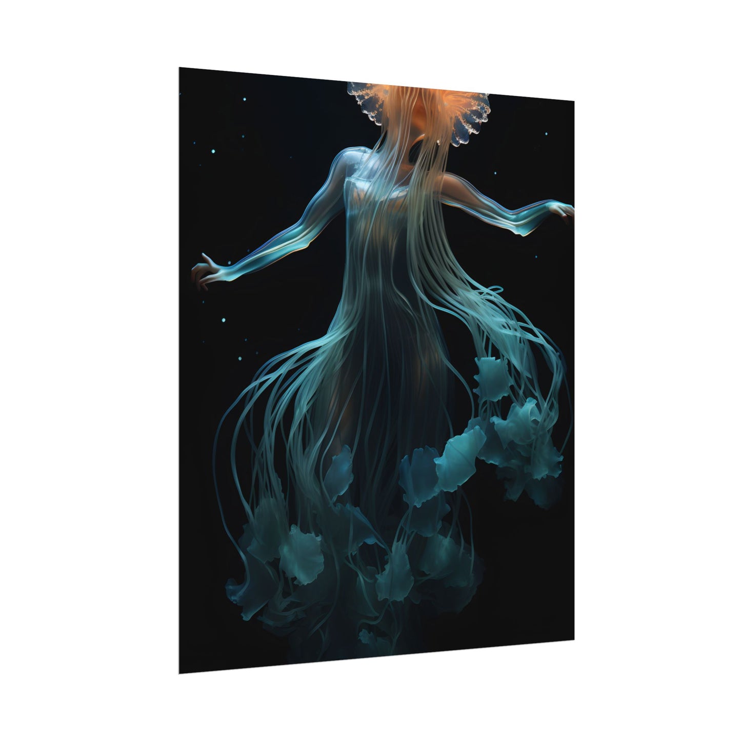 Underwater ballet of luminescent beauty: A dance in motion with oceanic harmony - Poster