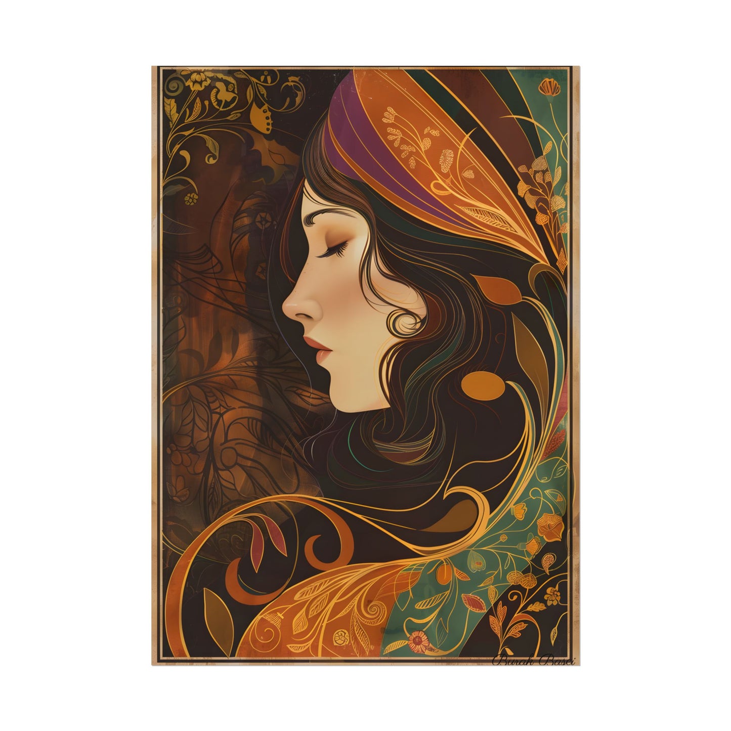 Vintage Art Nouveau Poster: Elegant Design - Poster