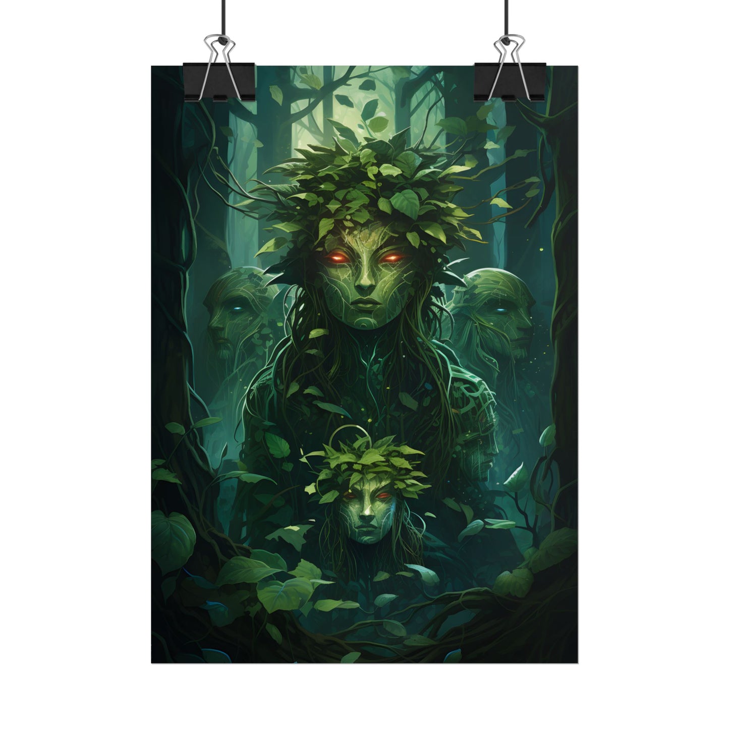 Mystical Forest Guardians: Serene Ancient Tree Spirits - Poster