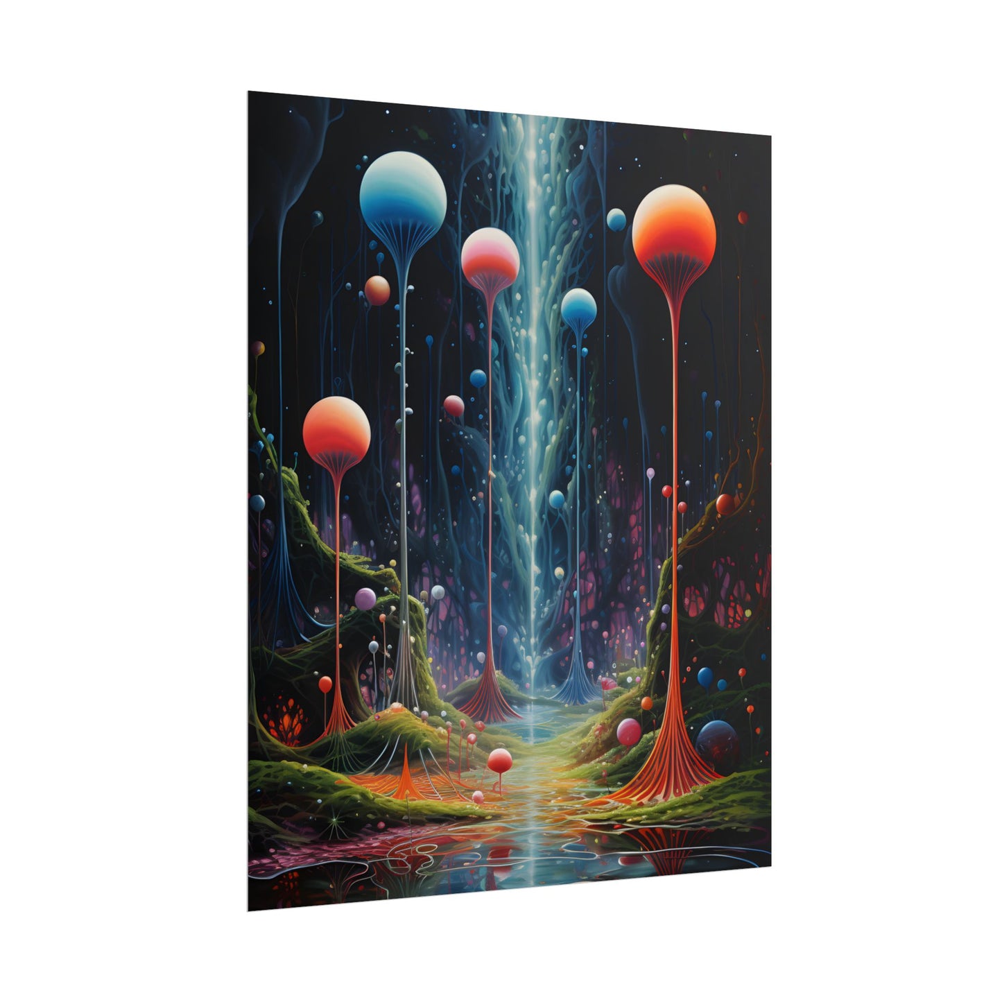 Celestial Dreams: Soft Blue Art Gallery - Poster
