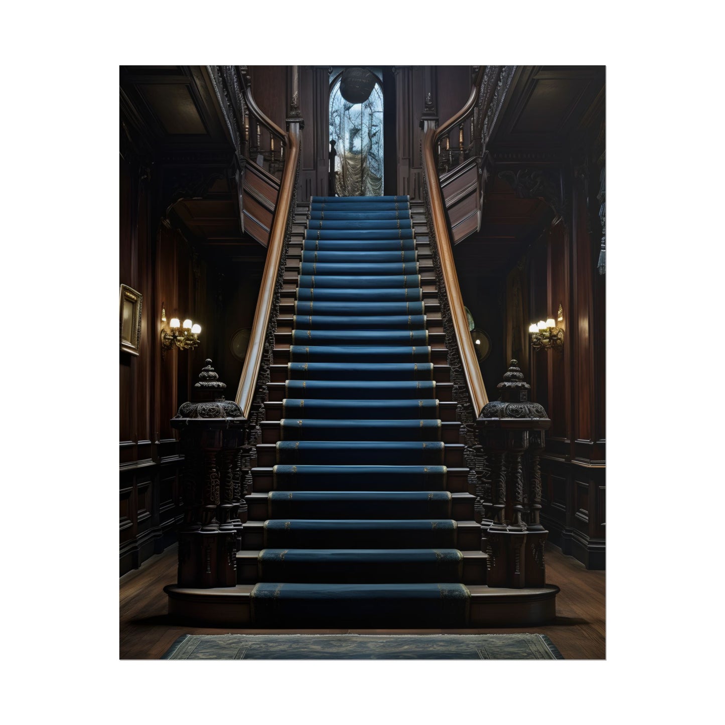 Haunted Gothic Mansion: Spooky Victorian Atmosphere Artwork - Poster