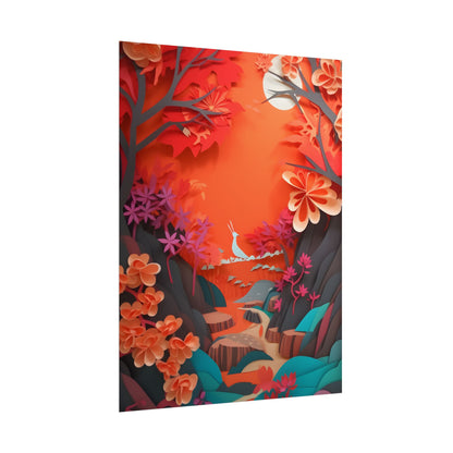 Vibrant European Landscape: Colorful Paper Quilling Art - Poster