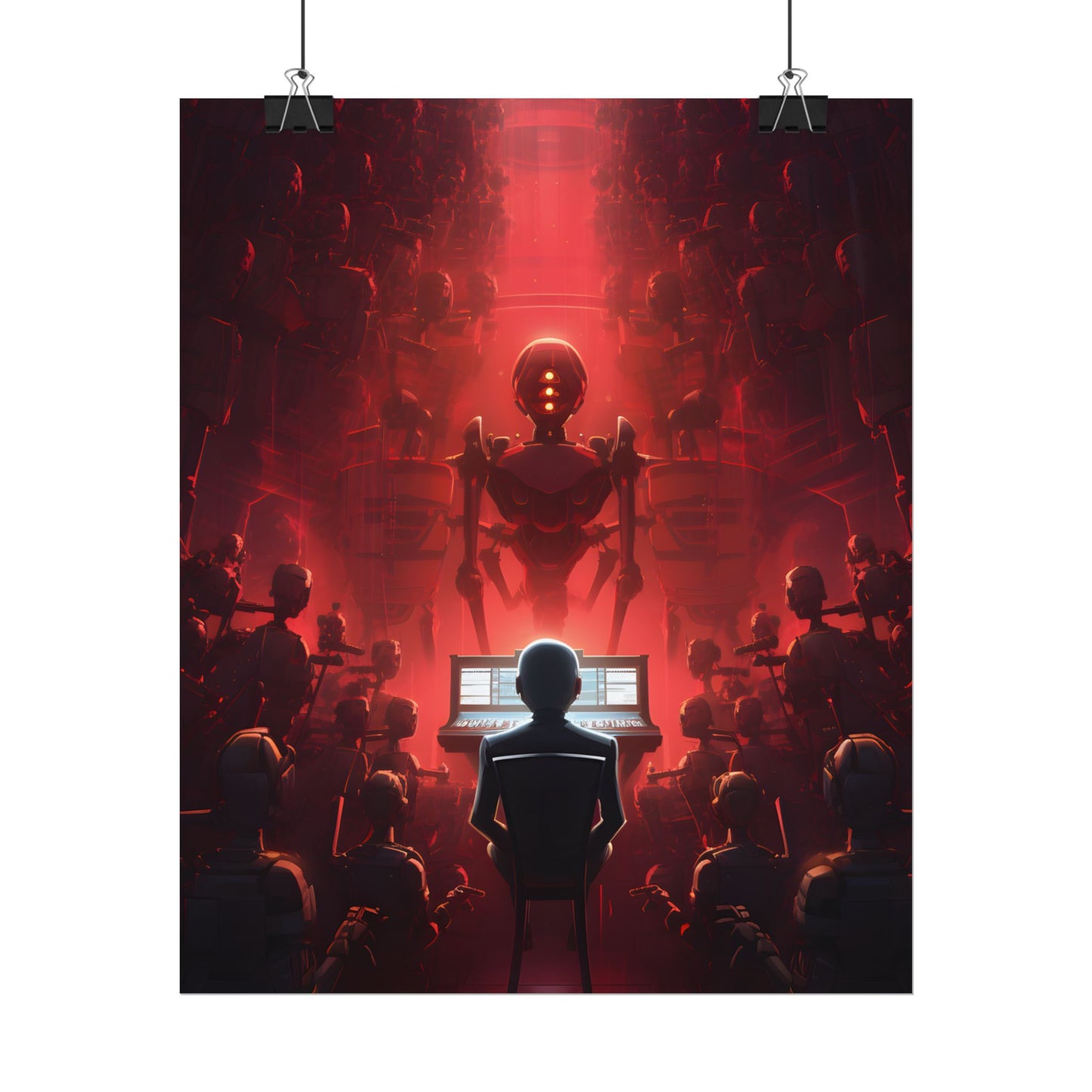 Robot Symphony: Futuristic Music Art - Poster