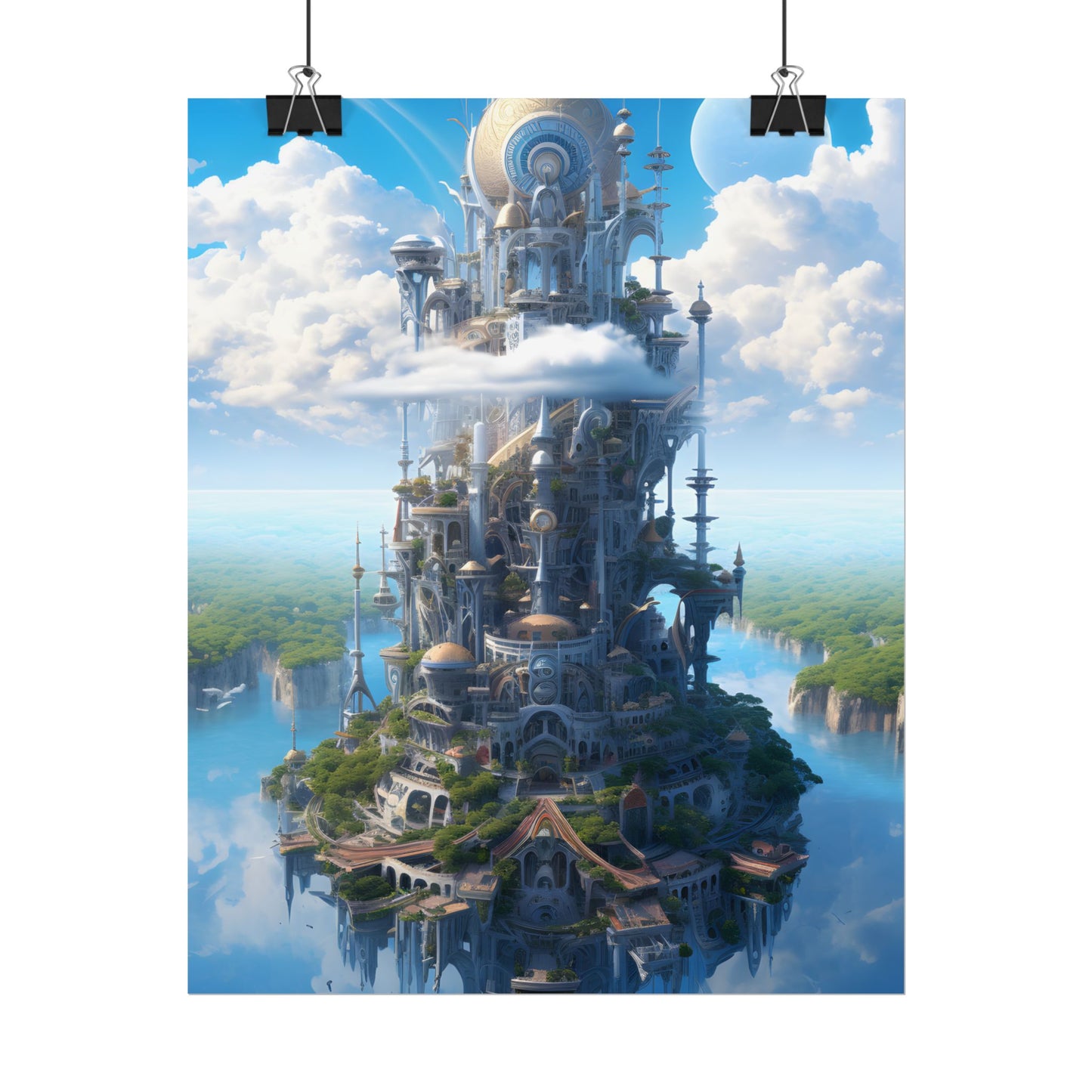 Floating City of Columbia: Breathtaking Aerial View - Poster