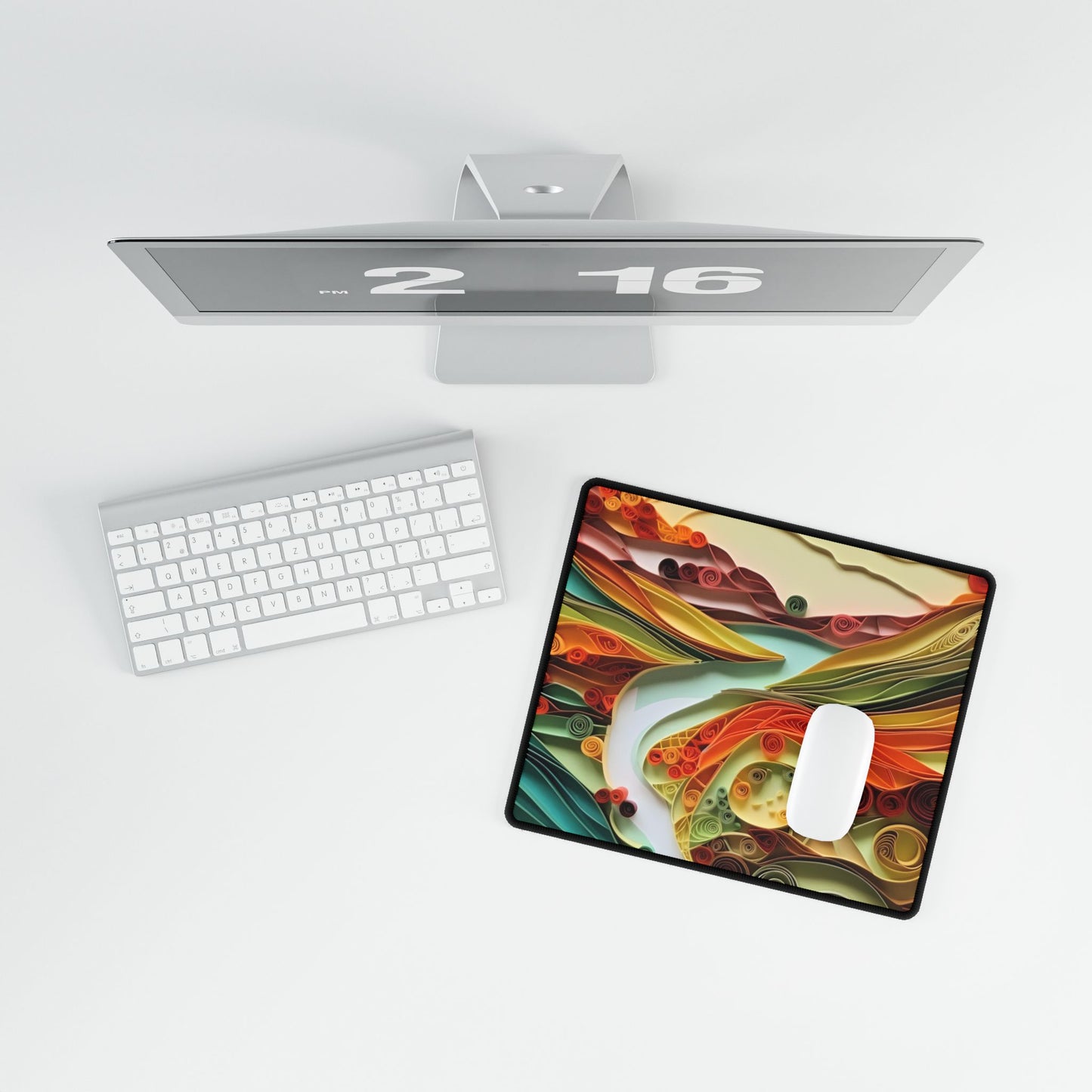 Eye-Catching American Landscape: Paper Quilling Nature Scene - Desk Mat