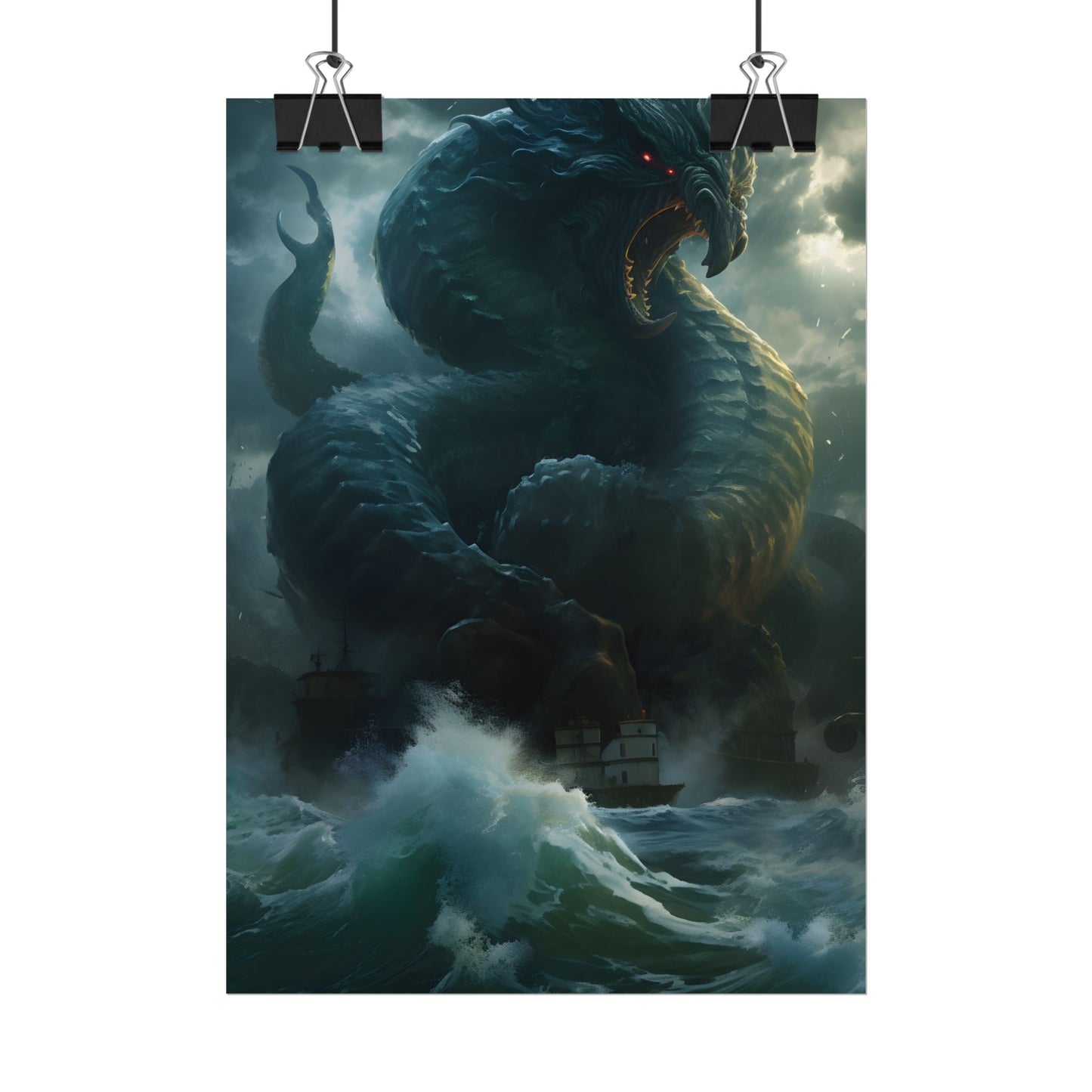 Mythic Sea Monster: Dark Ocean Artwork - Poster