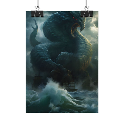 Mythic Sea Monster: Dark Ocean Artwork - Poster