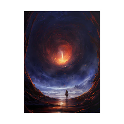 Mysterious Black Hole Cosmos: Space Art with Planetary Orbits - Poster