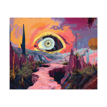 Surreal Eye: Vibrant Landscape Digital Art - Poster