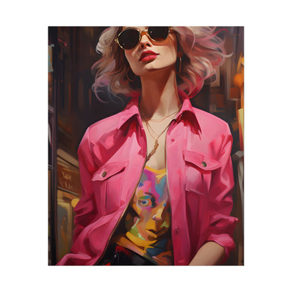 Urban Fashionista: City Chic Style Portrait - Poster