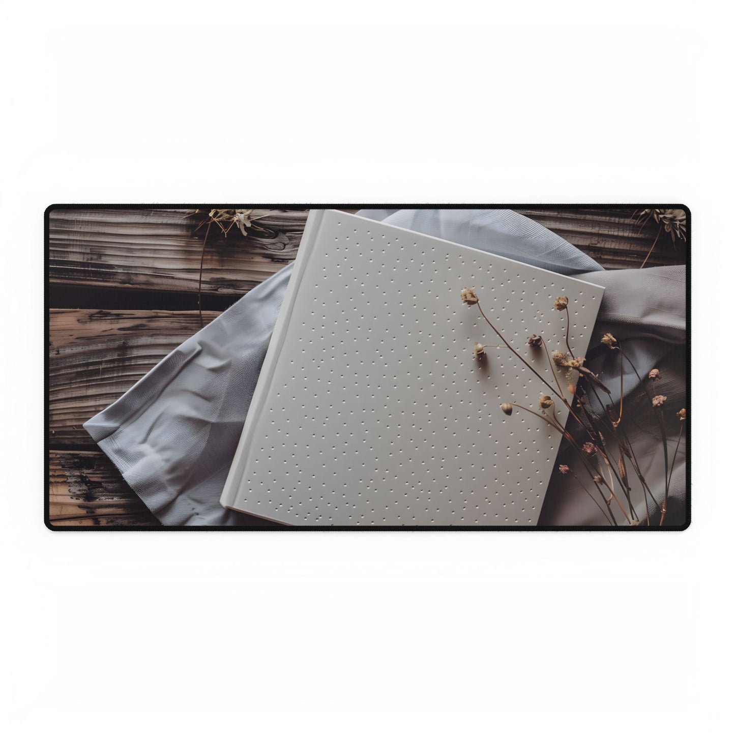 Minimalist Notebook with Embossed Dot Pattern - Desk Mat