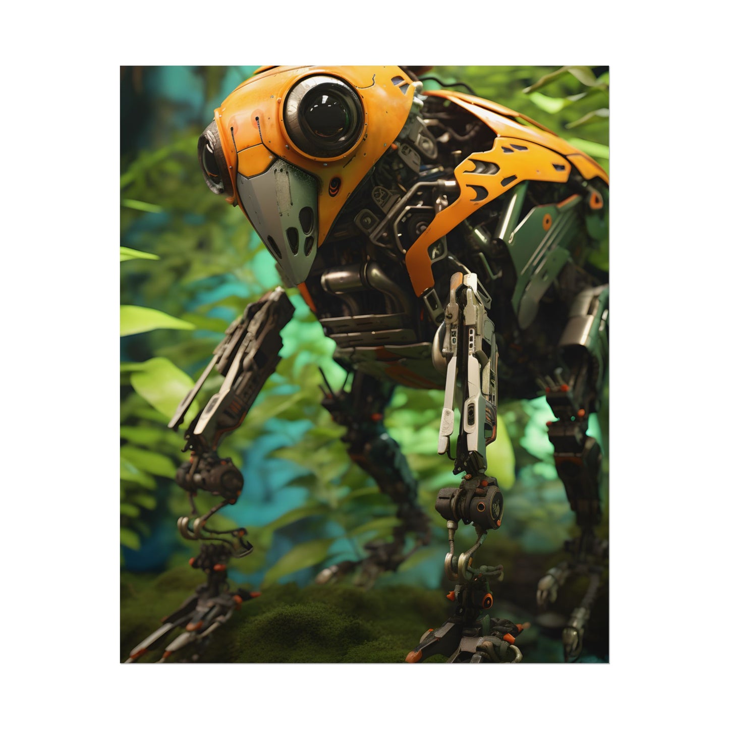 Robotic Wildlife Sanctuary: AI-Operated Guardian in Bloom - Poster