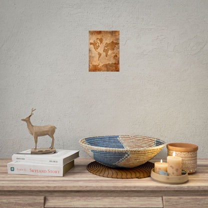 Vintage World Map: Artistic Cartography on Canvas - Poster