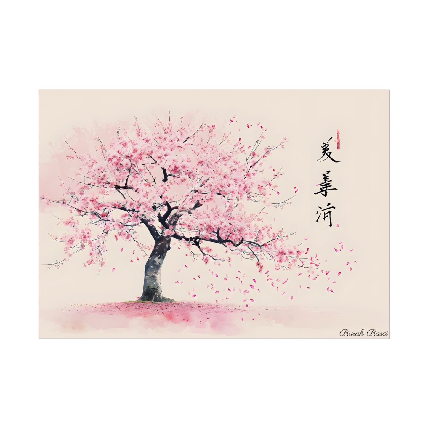 Japanese Cherry Blossom Art: Springtime Painting - Poster