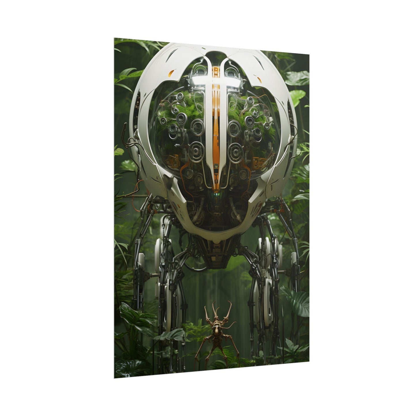 Robotic Wildlife Sanctuary: AI-Operated Nature Reserve Digital Art - Poster