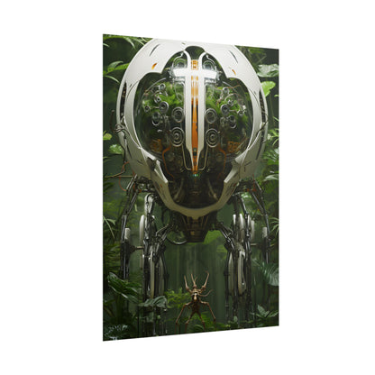 Robotic Wildlife Sanctuary: AI-Operated Nature Reserve Digital Art - Poster