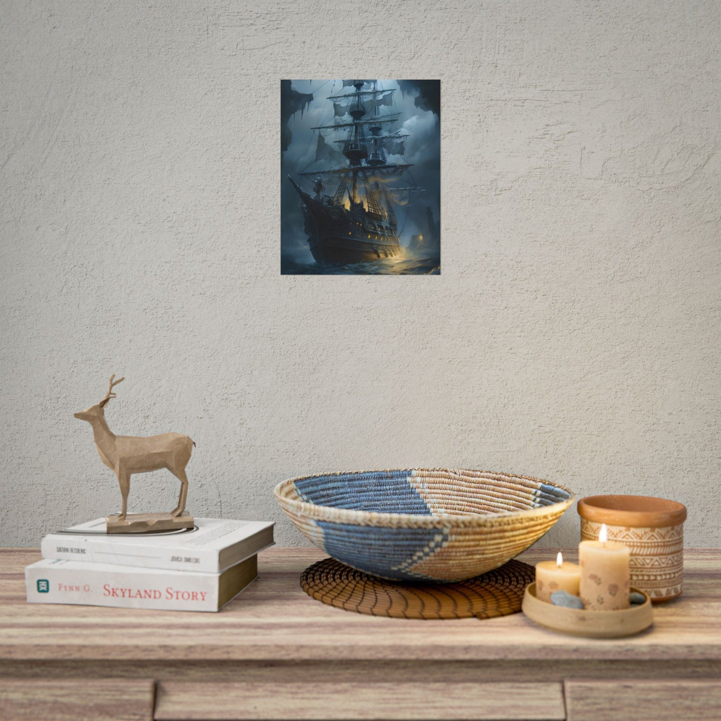 Ghost Pirate Sails: Mysterious Ocean Artwork - Poster