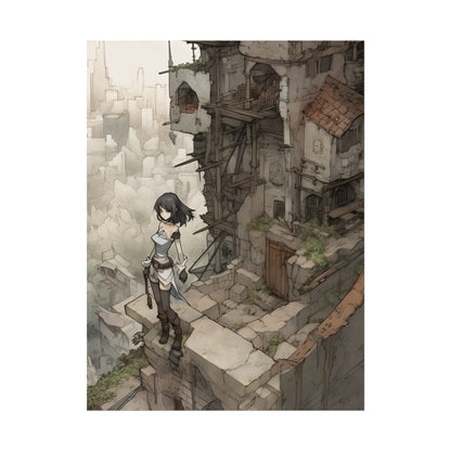 Dramatic Anime Bird Art: Detailed Illustration - Poster