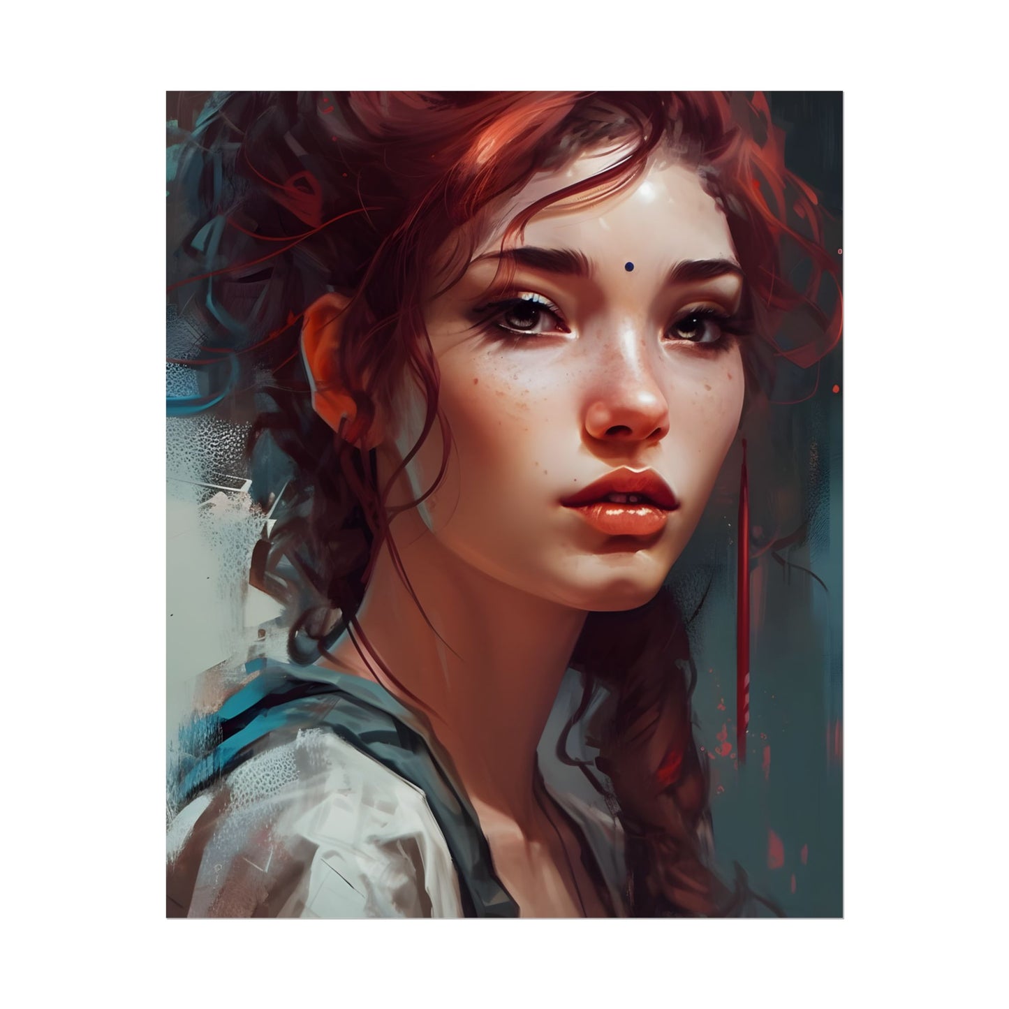 Beautiful Brunette Portrait: Makeup Art - Poster