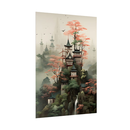 Post-Impressionist Landscape Masterpiece: Ash Magenta Dreams - Poster