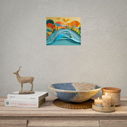 Magical Peaceful Beach: Paper Quilled Serenity - Poster