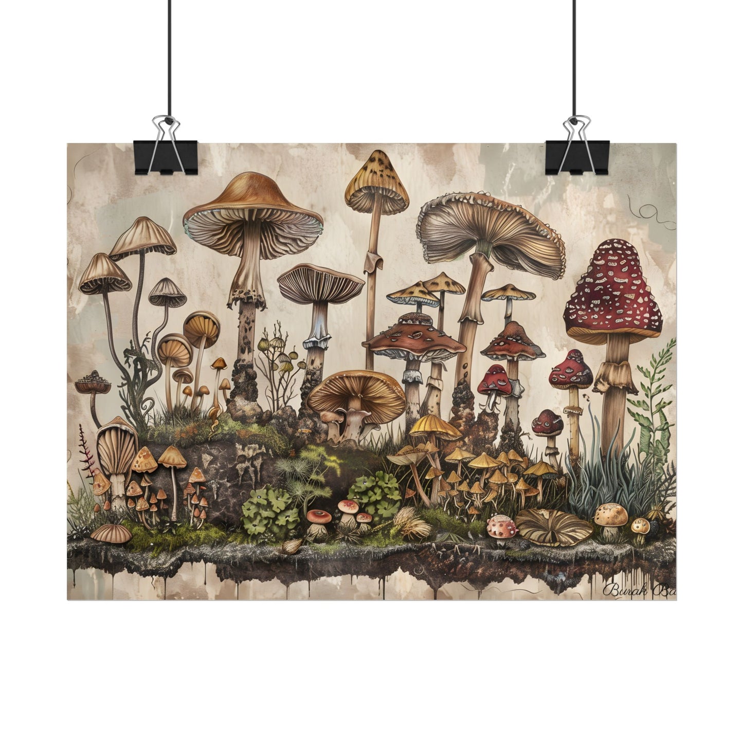Vintage Mushroom Illustrations: A Collection of Unique Fungi - Poster