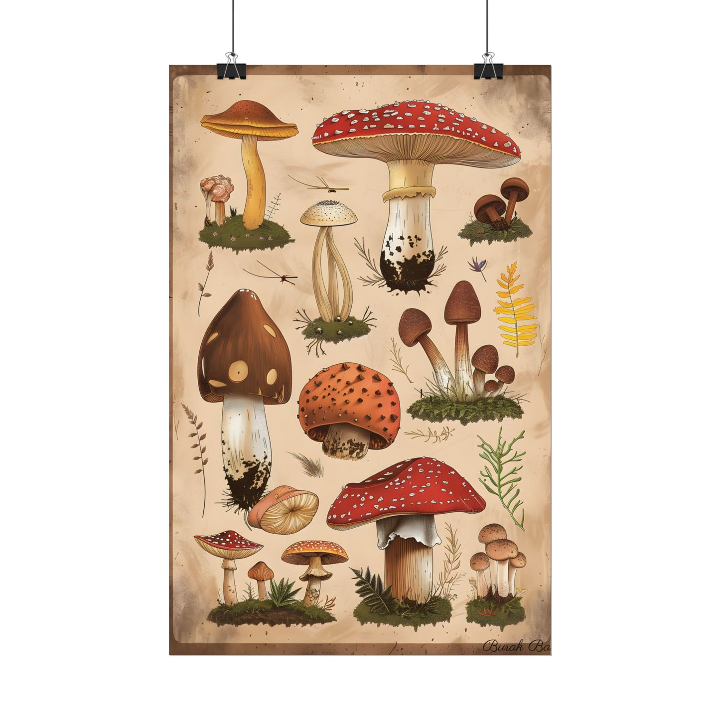 Vibrant Mushroom Species Poster: A Colorful Collection - Poster