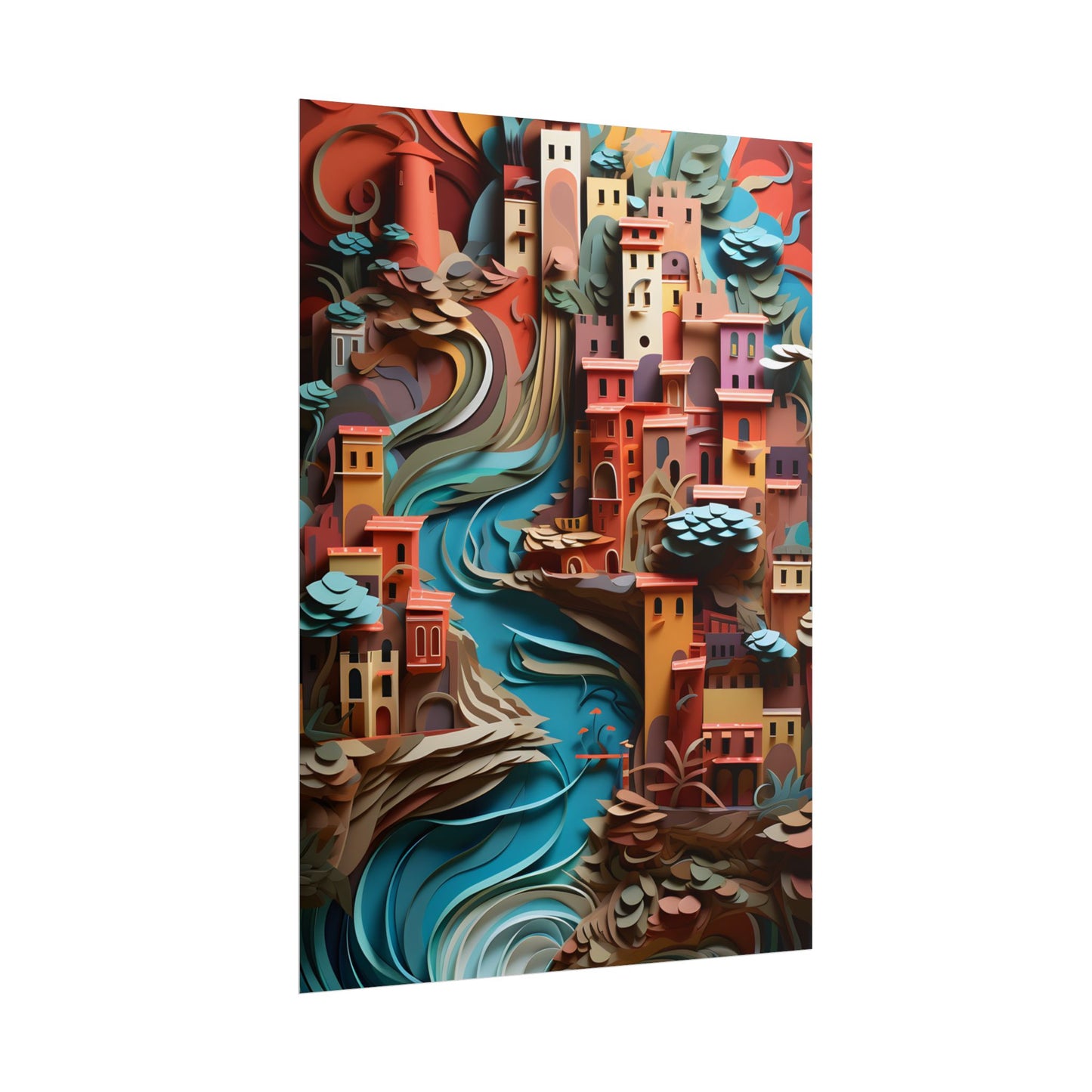 European Nature in Paper Quill: A Close-Up Artwork - Poster