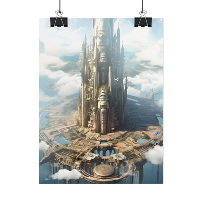 Breathtaking Floating City: Elevated Architecture - Poster