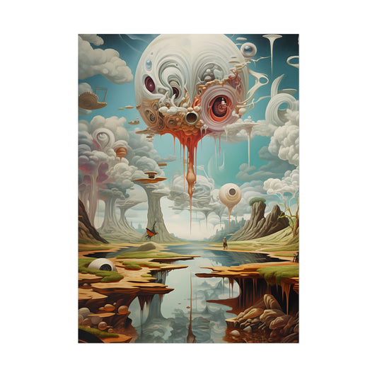Surreal Dreamscapes: Psychedelic Rock Formation Artwork - Poster